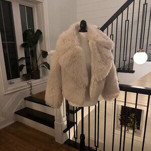 Banana Republic Fancy Faux Fur Coat Wedding New Years Christmas Party